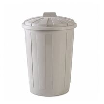 Κάδος Απορριμάτων 60lt Ø44x65cm Επαγγελματικός Πλαστικός με Καπάκι και χωρίς Κλιπς 1.85kg Γκρι-Καφέ DEA HOME ITALY