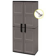 ARTPLAST Ιταλίας Πλαστική Ντουλάπα 68x37x163cm 16kg με Μεταλλικούς STRONG Μεντεσέδες 4 Αποθηκευτικοί Χώροι FREELINE