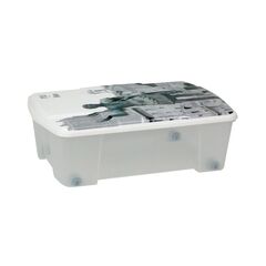 ARTPLAST Ιταλίας Κουτί Αποθήκευσης 56x39x18cm Πλαστικό 35lt Διάφανο Decor ROME