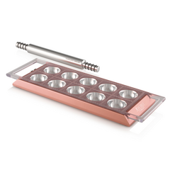 MARCATO Ιταλίας Φόρμα Design 10 θέσεων Ροζ για Ζυμαρικά Ravioli 34x12.5x2cm και Πλάστης