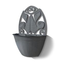 Γλάστρα Ημικυκλική Τοίχου 32x16x42.5cm Πλαστική Ανθρακί 3.4lt BAMA Ιταλίας