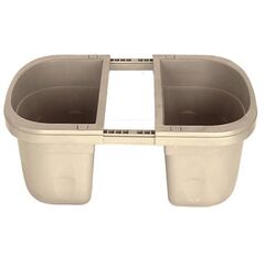 BAMA ITALY Ζαρντινιέρα 40x20x18.5cm Διπλή Ρυθμιζόμενη σε Κουπαστή Πλαστική με Αποστράγγιση Επεκτεινόμενη 3-13cm Λευκό