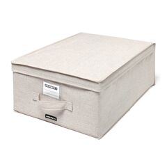 ORDINETT Ιταλίας Κουτί Αποθήκευσης Ρούχων 40x50x25cm Πολυεστέρας 50lt 1.23kg BOX LARGE LINETTE Μπεζ