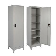 STEELEN Μεταλλική Ντουλάπα 50x45x191cm Πάχους 0.6mm/0.8mm (πάτωμα) Γαλβανιζέ με 4 Ράφια και Ρυθμιζόμενα Πόδια - 5 Αποθηκευτικοί Χώροι