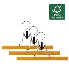 ORDINETT Ιταλίας Κρεμάστρες Ρούχων 28x2x15cm (x3) από Οικολογικό Ξύλο με Πιστοποίηση FSC ΣΕΤ 3 Τεμαχίων PANTS HANGER Καφέ