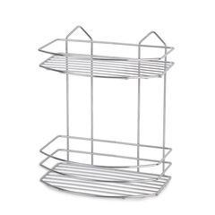 TEKNO-TEL Ραφιέρα Μπάνιου 2όροφη 24x15x30cm Πάχος Ø4mm Βάρος 0.6kg Επιχρωμιωμένο Ατσάλι