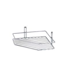 TEKNO-TEL Γωνιακή Ραφιέρα Μπάνιου Τοίχου 27.5x20x8cm Πάχος Ø5mm Επιχρωμιωμένο Ατσάλι
