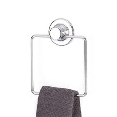 TEKNO-TEL Πετσετοθήκη Μπάνιου Τετράγωνη 16x4x16cm Πάχος Ø7mm Αντοχή 12kg Επιχρωμιωμένο Ατσάλι με Βεντούζα EXTRA STRONG