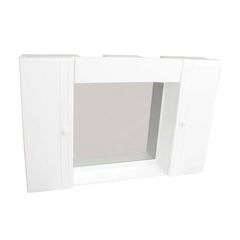 Ερμάριο/Ντουλάπι Έπιπλο Μπάνιου 68x46cm με Καθρέπτη Πλαφονιέρα και 2 Ντουλάπια-5 Αποθηκευτικούς Χώρους 4.6kg Πλαστικό Λευκό Ελλάδας