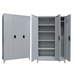 STEELEN Μεταλλική Ντουλάπα 115x45x191cm Πάχους 0.6mm/0.8mm (πάτωμα) Γαλβανιζέ 3φυλλη με 5 Ράφια και Ρυθμιζόμενα Πόδια -7 Αποθηκευτικοί Χώροι 56.5kg