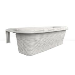 BAMA ITALY Ζαρντινιέρα Κρεμαστή 60x20x18.5cm 15lt με Πλεκτή Όψη και Σύστημα Αποστράγγισης Κρεμ RONDINE PAGLIA