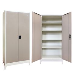 STEELEN Μεταλλική Ντουλάπα 90x45x191cm Πάχους 0.6mm/0.8mm (πάτωμα) Γαλβανιζέ με 4 Ράφια και Ρυθμιζόμενα Πόδια - 5 Αποθηκευτικοί Χώροι Taupe-Μπεζ