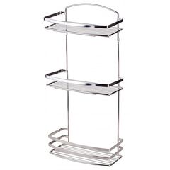 TEKNO-TEL Ραφιέρα Μπάνιου INOX (Ανοξείδωτο Ατσάλι) 3όροφη 25x13x48cm Βάρος 1.05kg Πάχος Ø5mm