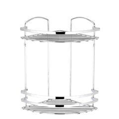 TEKNO-TEL Γωνιακή Ραφιέρα Μπάνιου INOX (Ανοξείδωτο Ατσάλι) 2όροφη 27x19x32cm Βάρος 0.80kg Πάχος Ø5mm