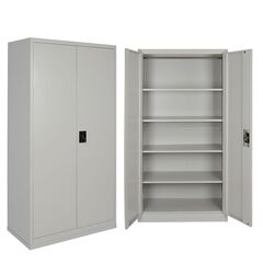 STEELEN Μεταλλική Ντουλάπα 90x45x181cm Πάχους 0.6mm/0.8mm (πάτωμα) Γαλβανιζέ με 4 Ράφια ΧΩΡΙΣ ΠΟΔΙΑ - 5 Αποθηκευτικοί Χώροι