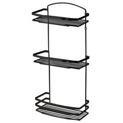 TEKNO-TEL Εταζέρα Μπάνιου INOX Matt (Ανοξείδωτο Ατσάλι-Ματ Όψη) 3όροφη 25x13x48cm Βάρος 1.05kg Πάχος Ø5mm Μαύρο Matt