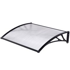 VESTA Στέγαστρο Πόρτας/Παραθύρου 120x80cm Πλαστικό ABS Αλουμίνιο Πάχους 1mm Πολυκαρμπονικό Πάνελ Πάχους 5mm 4kg Ανθρακί-Διάφανο