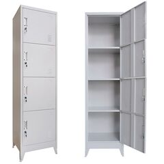 STEELEN Μεταλλική Ντουλάπα-Φοριαμός (Locker) 50x45x190cm 4 Ντουλάπια Πάχος 0.4mm 24kg Γκρι Ανοικτό