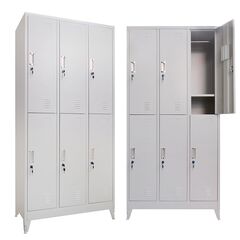 STEELEN Μεταλλική Ντουλάπα - Φοριαμός (Locker) 90x45x190cm 6 Ντουλάπια-12 Αποθηκευτικοί Χώροι Πάχος 0.4mm με Ρυθμιζόμενα Πόδια 48kg Γκρι Ανοιχτό