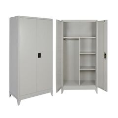 STEELEN Μεταλλική Ντουλάπα 100x45x191cm Πάχους 0.6mm/0.8mm (πάτωμα) Γαλβανιζέ με Χώρισμα και Ρυθμιζόμενα Πόδια - 5 Αποθηκευτικοί Χώροι