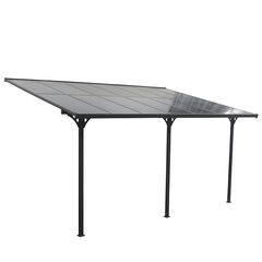 VESTA Στέγαστρο Κήπου/Βεράντας/Γκαράζ 435x300cm Αλουμίνιο Πάχους 0.8-1mm Πολυκαρμπονικό Πάνελ Πάχους 6mm Επιφάνεια 13,05m2 Ανθρακί-Διάφανο Ανθρακί