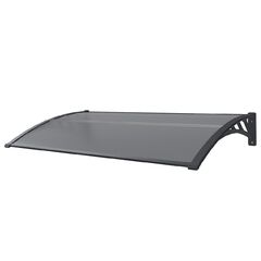 VESTA Στέγαστρο Πόρτας/Παραθύρου 150x80cm Πλαστικό ABS Αλουμίνιο Πάχους 1mm Πολυκαρμπονικό Πάνελ Πάχους 5mm 4.67kg Ανθρακί-Διάφανο Ανθρακί