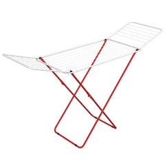 Απλώστρα Ρούχων180x55x93cm JOLLY GIMI Ιταλίας Μεταλλική Βαμμένη 3φυλλη Πτυσσόμενη Πάχους Ø16/14/12mm 18m Απλώματος 2.4kg Λευκό-Κόκκινο