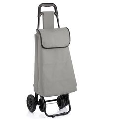 VESTA Καρότσι Λαϊκής 36lt Μεταλλικό 35x48x84cm 2+2 Ρόδες με Σάκο Πολυεστέρα 600D Αντοχής 25kg Γκρι