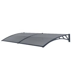VESTA Στέγαστρο Πόρτας/Παραθύρου 240x100cm Πλαστικό ABS Αλουμίνιο Πάχους 1mm Πολυκαρμπονικό Πάνελ Πάχους 5mm 7.6kg Ανθρακί-Διάφανο Ανθρακί