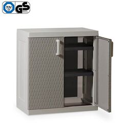 TOOMAX Ιταλίας XXL Πλαστική Ντουλάπα 89x54x96cm 16.5kg με 2 Εσωτερικά Ράφια-3 Χώρους MAX Αντοχή 120kg GREY/WARM GREY RATTAN XXL TUV/GS FASHION