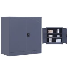 STEELEN Μεταλλική Ντουλάπα 70x40x91cm Πάχους 0.6mm/0.8mm (πάτωμα) Γαλβανιζέ με 2 Ράφια - 3 Αποθηκευτικοί Χώροι ΧΩΡΙΣ ΠΟΔΙΑ Ανθρακί Ματ