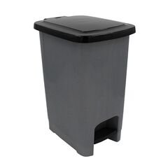 Κάδος Απορριμμάτων 40lt με Πεντάλ 42.5x30x53.5cm Πλαστικός Ασημί