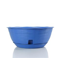 BAMA ITALY Γλάστρα Ψάθα Χαμηλή με Πιάτο Ø21x8.5cm Πλαστική Ραφ PAGLIA
