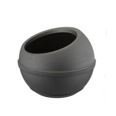 Γλάστρα σε Σχήμα Σφαίρας με Πιάτο Ø40x32cm 23lt Πλαστική Ανθρακί 1.36kg SFERA BAMA Ιταλίας