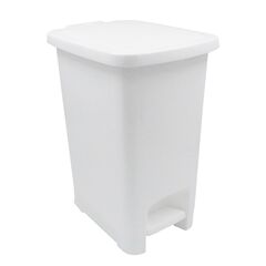 Κάδος Απορριμάτων 40lt με Πεντάλ 42.5x30x53.5cm Πλαστικός Λευκό