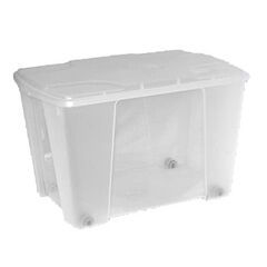 ARTPLAST Ιταλίας Κουτί Αποθήκευσης 56.5x39x35cm Πλαστικό 51lt με Ρόδες Βάρος 2kg Διάφανο με Διάφανο Καπάκι