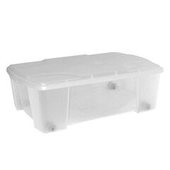ARTPLAST Ιταλίας Κουτί Αποθήκευσης 56.5x39x19cm Πλαστικό 26lt με Ρόδες Βάρος 1kg Διάφανο με Διάφανο Καπάκι