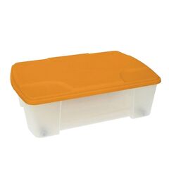 ARTPLAST Ιταλίας Κουτί Αποθήκευσης 56.5x39x19cm Πλαστικό 26lt με Ρόδες Βάρος 1.5kg Διάφανο με Πορτοκαλί Καπάκι