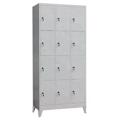 STEELEN Μεταλλική Ντουλάπα - Φοριαμός (Locker) 90x40x195cm 12 Θέσεων με Ρυθμιζόμενα Πόδια Πάχος 0.4mm 42kg Γκρι Ανοικτό