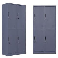 STEELEN Μεταλλική Ντουλάπα - Φοριαμός (Locker) 90x45x180cm 4 Θέσεων Πάχος 0.4mm 46kg ΧΩΡΙΣ ΠΟΔΙΑ Ανθρακί Ματ ΧΩΡΙΣ ΠΟΔΙΑ