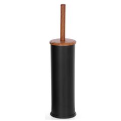 VESTA Πιγκάλ Κλειστό Ø8.5x36cm Μεταλλικό Ματ Μαύρο με Καπάκι και Χειρολαβή Απομίμηση Ξύλου