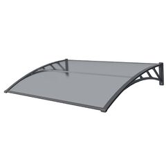 VESTA Στέγαστρο Πόρτας/Παραθύρου 150x120cm Πλαστικό ABS Αλουμίνιο Πάχους 1mm Πολυκαρμπονικό Πάνελ Πάχους 5mm 6.38kg Ανθρακί-Διάφανο Ανθρακί