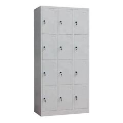 STEELEN Μεταλλική Ντουλάπα - Φοριαμός (Locker) 90x40x185cm 12 Θέσεων ΧΩΡΙΣ ΠΟΔΙΑ Πάχος 0.4mm 42kg Γκρι Ανοικτό