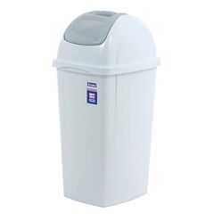 BAMA Κάδος Απορριμάτων 65lt 35x39x77cm 1.75kg Πλαστικός ΕπαγγελματικόςΟικιακός με Παλλόμενο Καπάκι Λευκό
