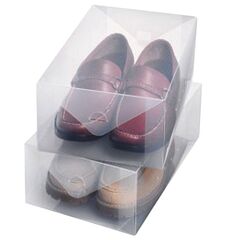 ORDINETT Ιταλίας Θήκη Υποδημάτων 34x21x13cm 9.2lt Πολυπροπυλένιο 0.38kg Σετ 2 Τεμαχίων BOXES LARGE TOP CLASS WHITE Διάφανο