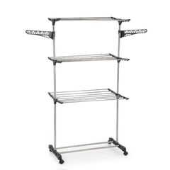 VESTA Απλώστρα Ρούχων PRATICO 80x57x165cm INOX Βάρος 2.65kg Πτυσσόμενη με Ρόδες