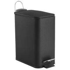VESTA Κάδος Μπάνιου 5lt Ορθογώνιος με Πεντάλ Soft Close 29x14x30cm Καπάκι Slim Μεταλλικός Matte Μαύρος