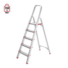 VESTA Σκάλα Aλουμινίου 4+1 Σκαλιά 44x80x147cm Αντοχής 150kg Βάρους 3.5kg