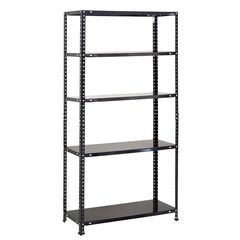 VESTA Μεταλλική Γαλβανιζέ Ραφιέρα Dexion 5όροφη 75x30x168cm 7.8kg MAX Αντοχή 150kg (30kg / Ράφι) Μαύρη