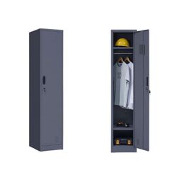 STEELEN Μεταλλική Ντουλάπα-Φοριαμός (Locker) 38x45x181cm Μονόφυλλη 23.5kg Πάχος 0.4mm Ανθρακί 2 Ράφια- 3 Αποθηκευτικοί Χώροι ΧΩΡΙΣ ΠΟΔΙΑ